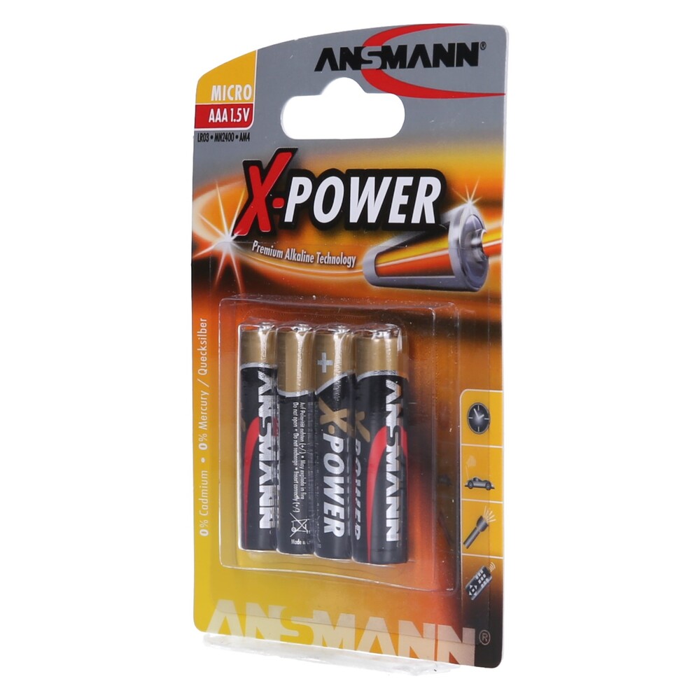 Ansmann X-POWER alkalni baterijski vložek 4xAAA