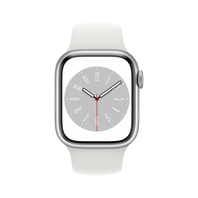 Apple Pametna ura Watch Series 8 GPS 41mm Sport Band 41 mm srebrna z belim paščkom SB