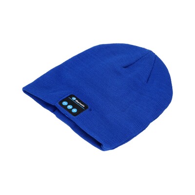 GREENGO Zimska kapa z vgrajenimi bluetooth slušalkami modra