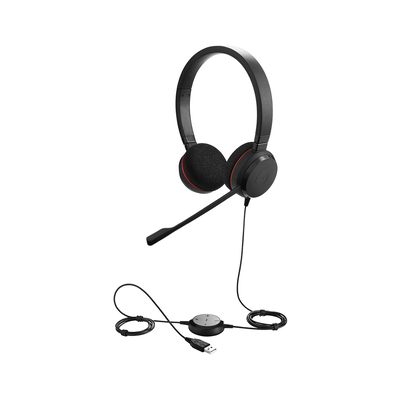 Jabra Naglavne slušalke Evolve 20 UC Duo USB črna
