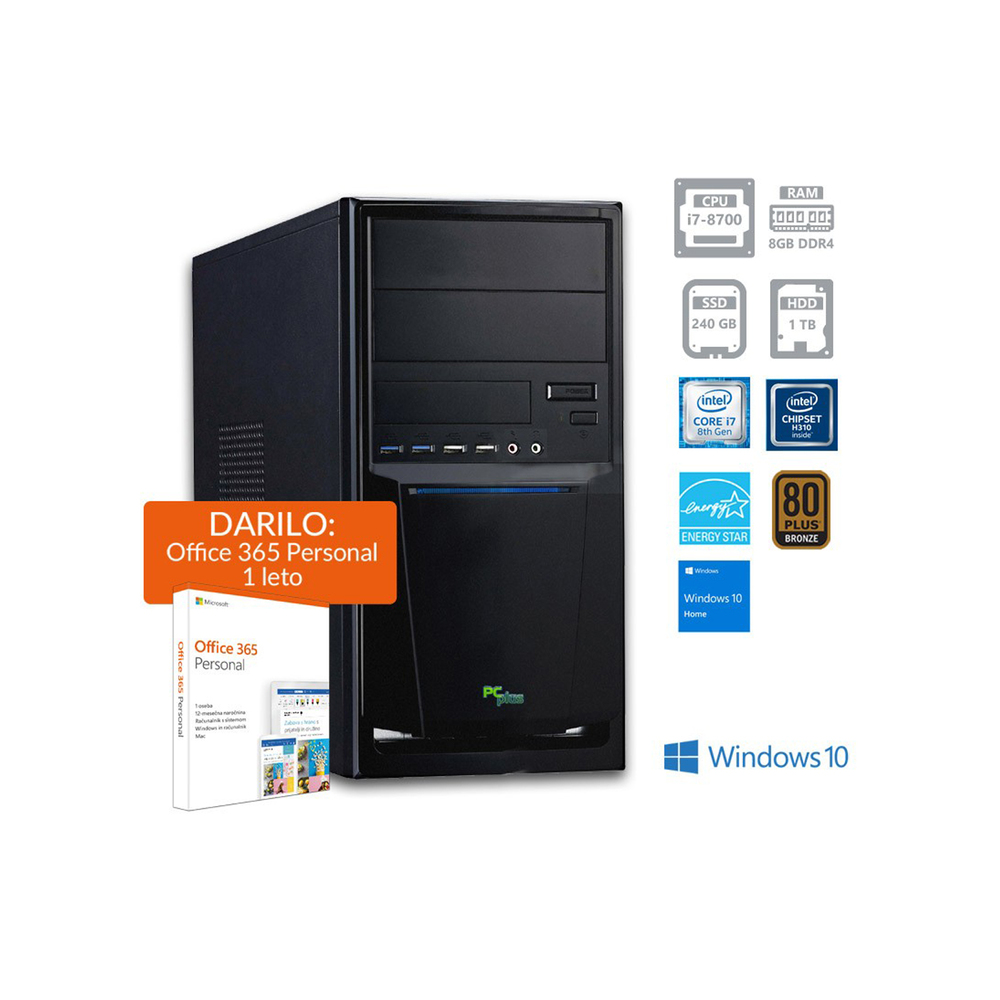PCplus e-office i7-8700 Windows 10