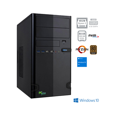 PCplus i-net Ryzen 3 PRO 4350G Windows 10 Pro črna