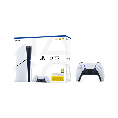 PlayStation 5 Slim in dodaten DualSense kontroler bela