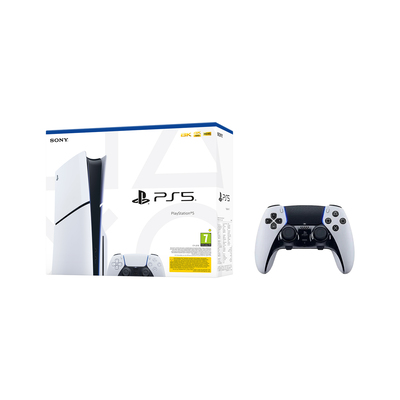 PlayStation 5 Slim in dodaten EDGE kontroler belo-črna
