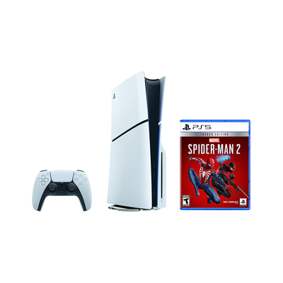 PlayStation 5 Slim in igra Spider-Man 2 bela