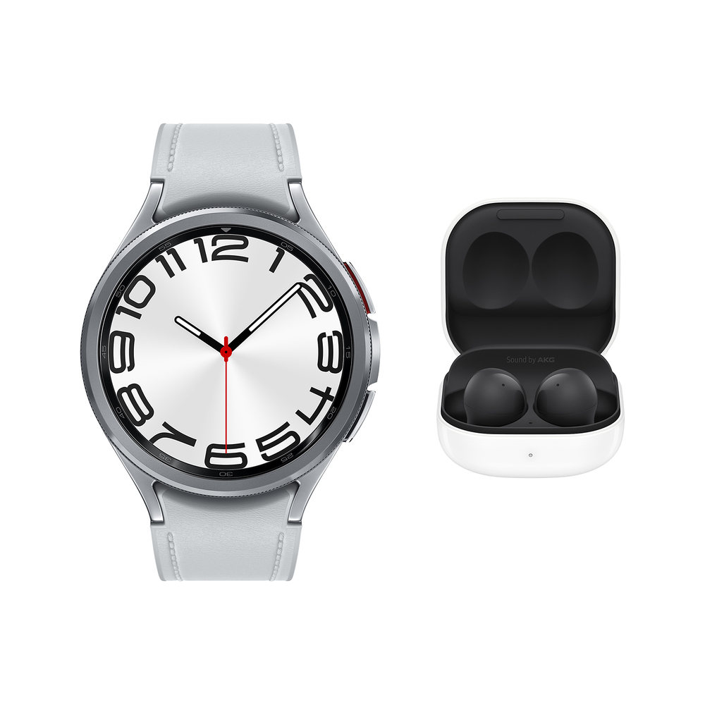 Samsung Pametna ura Galaxy Watch6 Classic 47mm BT (SM-R960) in slušalke Galaxy Buds2 (SM-R177) v črni barvi