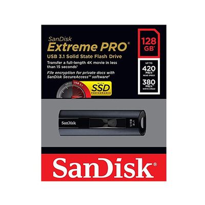 SanDisk USB ključek Extreme PRO USB 3.2 (SDCZ880-128G-G46) 128 GB črna