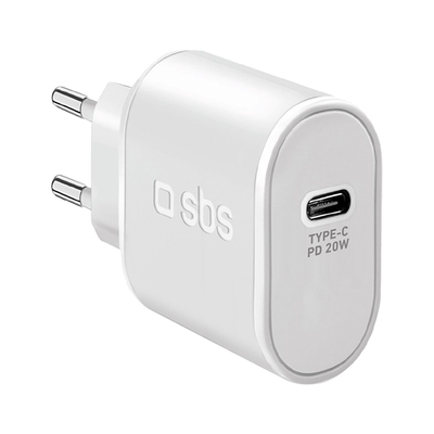 SBS Hišni polnilec Ultra Fast USB-C 20W (TETR1CPD20) bela