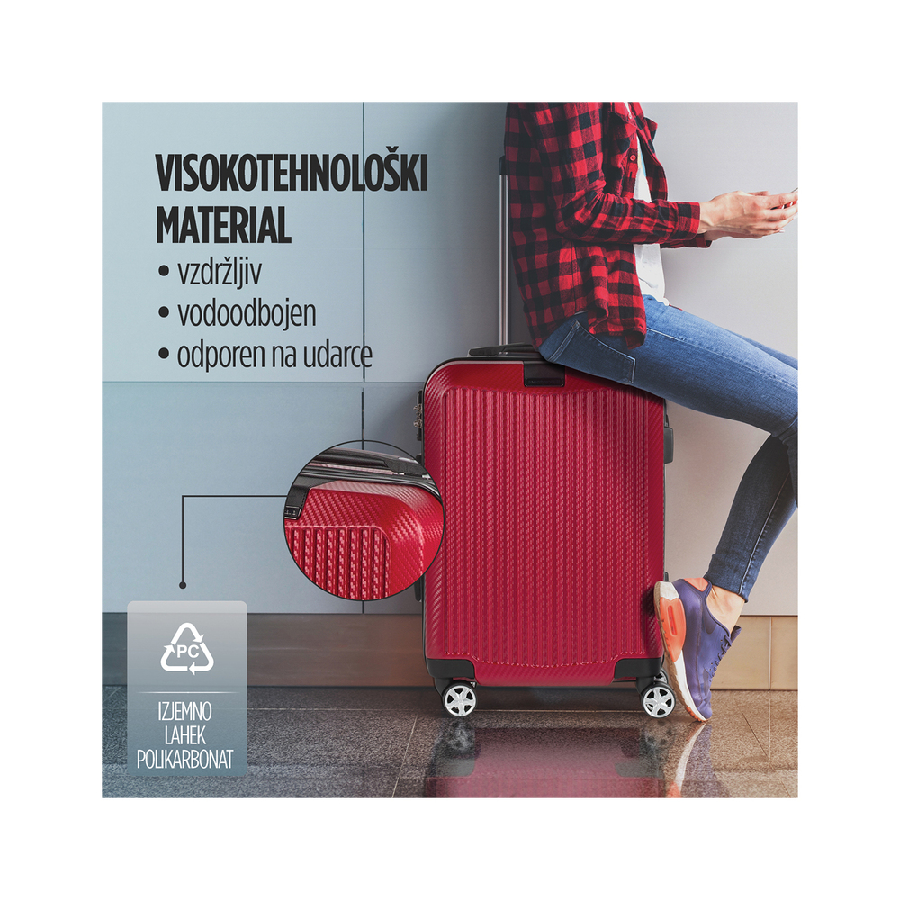 Scandinavia Potovalni kovček Carbon Series 40 l