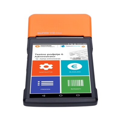 Sunmi Android naprava V2 PRO s tiskalnikom 16 GB črno-oranžna
