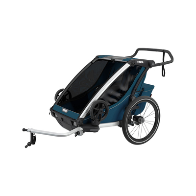 Thule Večnamenski otroški voziček Chariot Cross2 dvosed temno modra-siva
