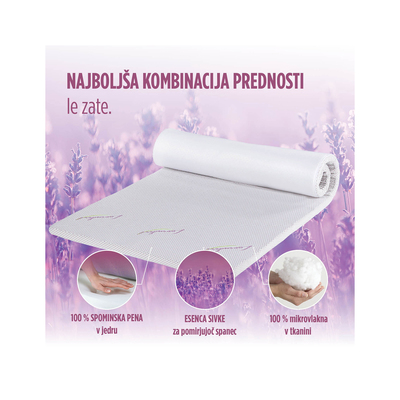 Vitapur Nadvložek/Roll up Lavender Memory 140x200 cm bela