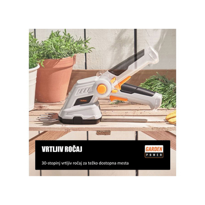 VonHaus Akumulatorske škarje za grmičevje in travo (VONEV-2500257) siva
